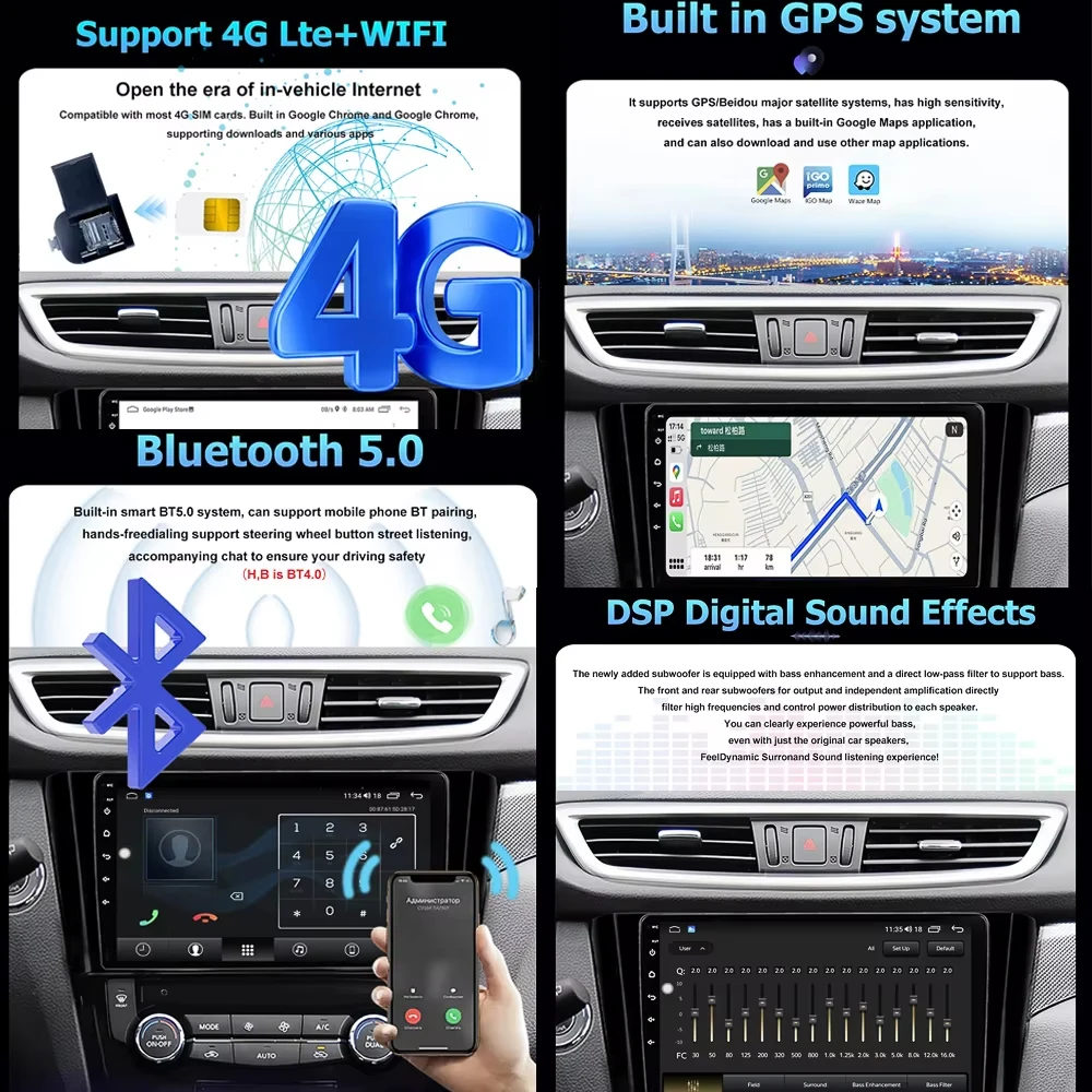 Фото 7-дюймовый Android 16 Auto Carplay для Toyota Auris Corolla 2006-2012, автомобильная мультимедийная система с GPS-навигацией и поддержкой Carplay №3