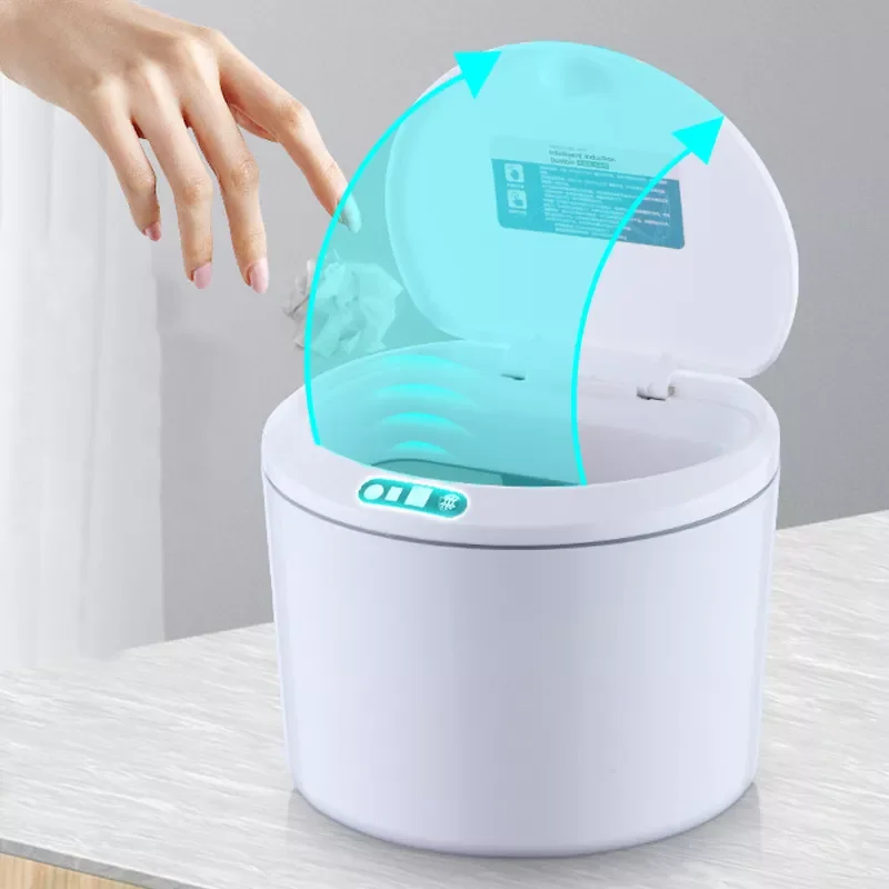 

NEW 3L/5L Smart Trash Can Desktop Smart Sensor Trash Bin Automatic Waste Bin For Kitchen Bathroom Car Intelligent Garbage Bucket