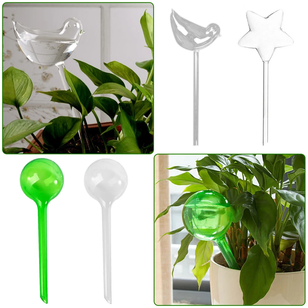 

Transparent Automatic Flower Waterer Automatic Bird Star Shape Waterer Automatic Drip Irrigation Self Watering Device For Travel