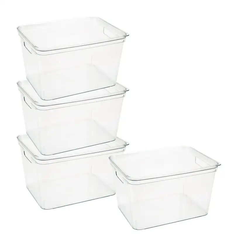 

Simplify 4 Pack Large Lidded Storage Bin, Clear