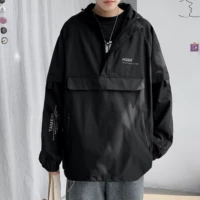 men bomber jacket mulit pocket cargo jackets steetwear 2021 spring hip hop windbreaker coats korean fashion hooded coat