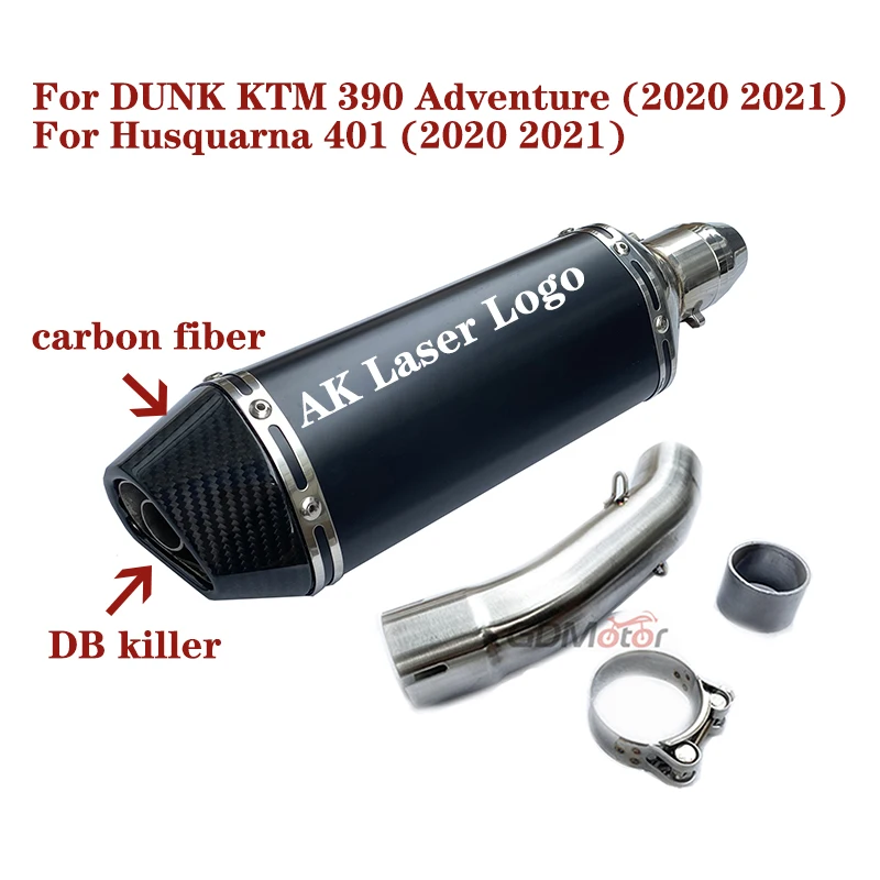 

Motorcycle Full Exhaust System Slip For DUKE kTM 390 Adventure Husqvarna 401 2020 2021 Middle Link Pipe Connecting 51mm muffler