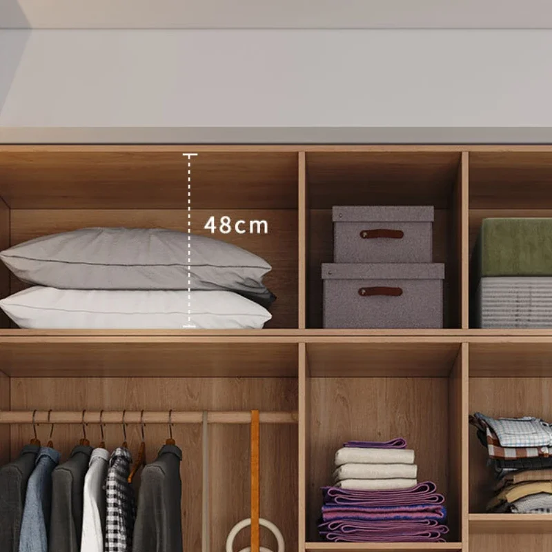 Шкаф для спальни в скандинавском стиле Простой прямоугольный шкаф-органайзер из