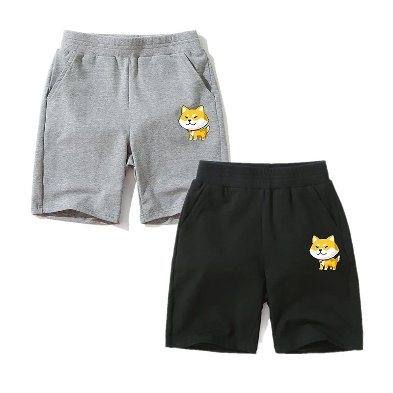 Aimi Lakana Kids Cute Dog Pants Boys Summer Shorts Kawai Cat Breeches Pets Casual Half Pants 3T-14T