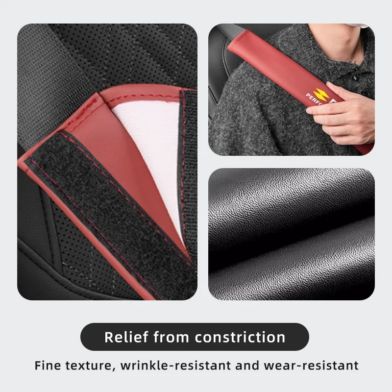 Фото Кожаные накладки на ремни безопасности для Renault Clio, Arkana, Captur, Twingo, Talisman, RS, Logan, Duster №3