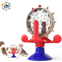 interactive cat food puzzle feeder toy for indoor cats kitten rotating windmill feeder toys improve iq relieve anxiety