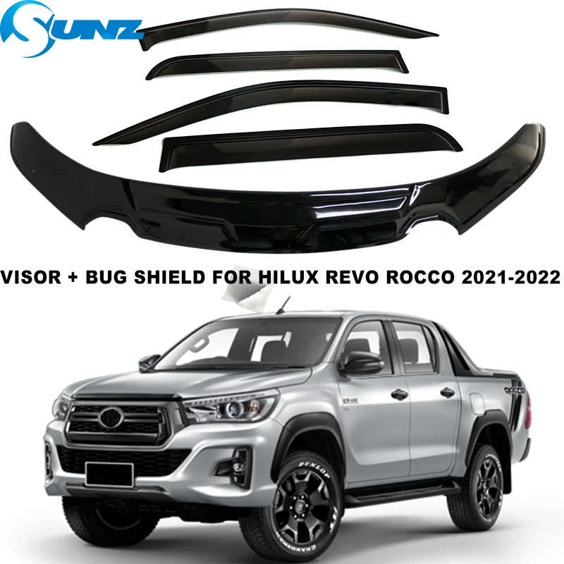

Bonnet Guard For Toyota Hilux Revo Rocco 2020 2021 2022 2023 Black Bonnet Wind Stone Deflector Protector Stone Chip Shield