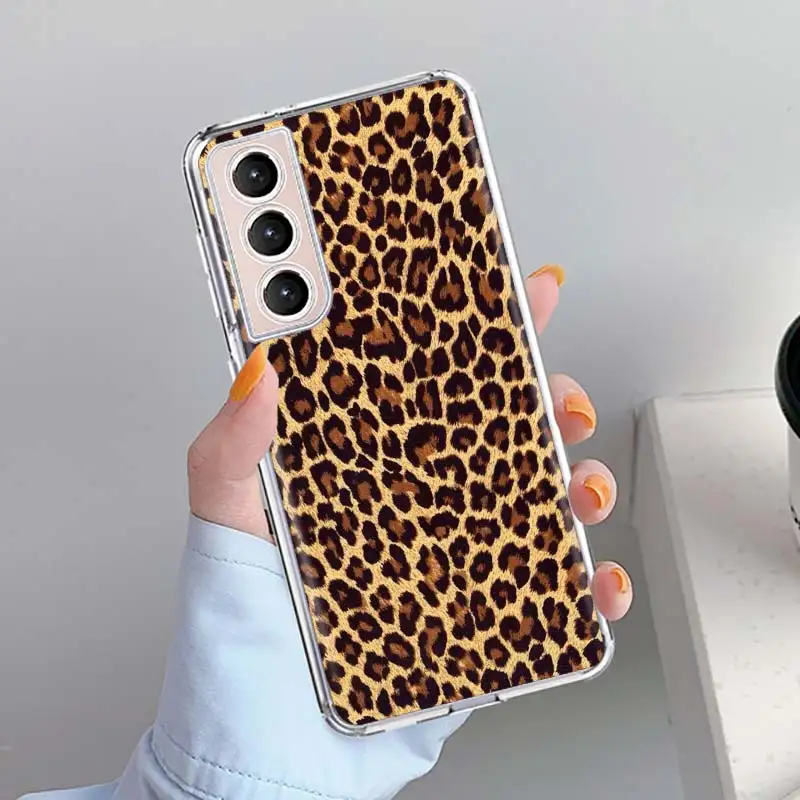 Чехол для телефона с леопардовым принтом чехол Samsung Galaxy S22 S21 Ultra 5G S20 FE S8 S9 S10 Plus S10e S7