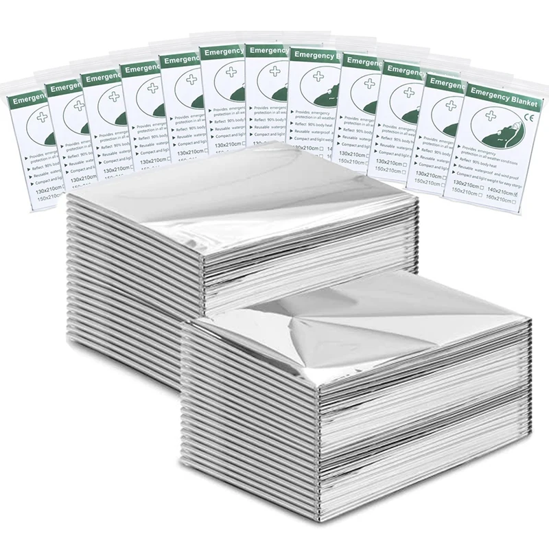 

1Set Thermal Foil Blankets First Aid Space Survival Blanket For Camping Hiking (210X140cm)