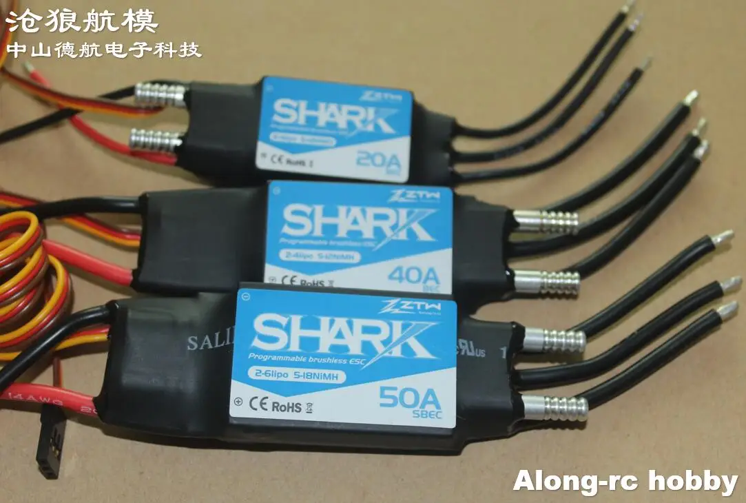 ZTW Shark 20A 40A 50A 60A 70A 80A Водонепроницаемый бесколлекторный регулятор оборотов CW/CCW для лодок с водяной системой охлаждения модель лодки Waterplane on.