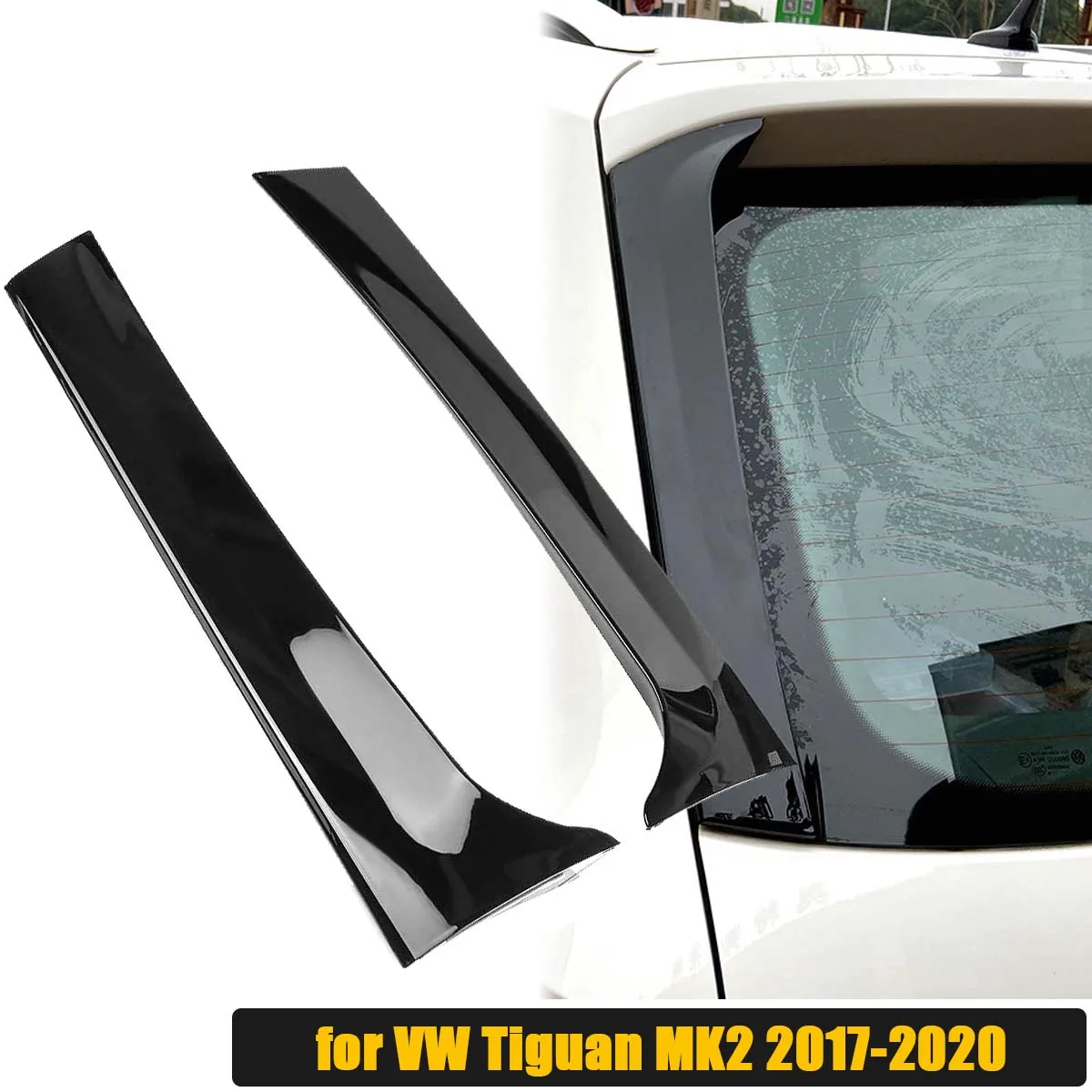 

2PCS For Volkswagen VW Tiguan MK2 2017-2020 Rear Window Deflector Splitter Side Spoiler Canards Apron Sticker Car Accessories
