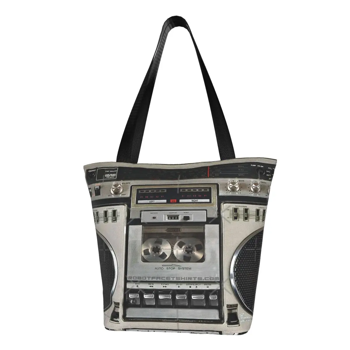 Винтажная сумка для покупок 80s Boombox Ghettoblaster повседневная через плечо Портативная