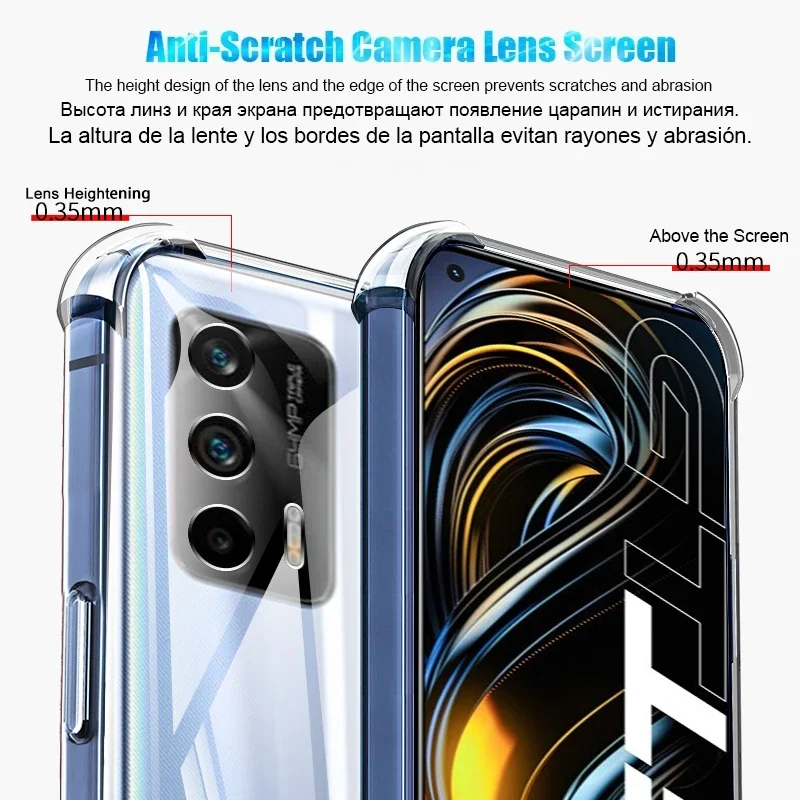 Фото Роскошный прозрачный силиконовый противоударный чехол для Realme GT NEO 5 3 8 7 Pro X2 X50 X7 6 5 Pro C3 C11 C12 C15 V5, чехлы для телефонов №3