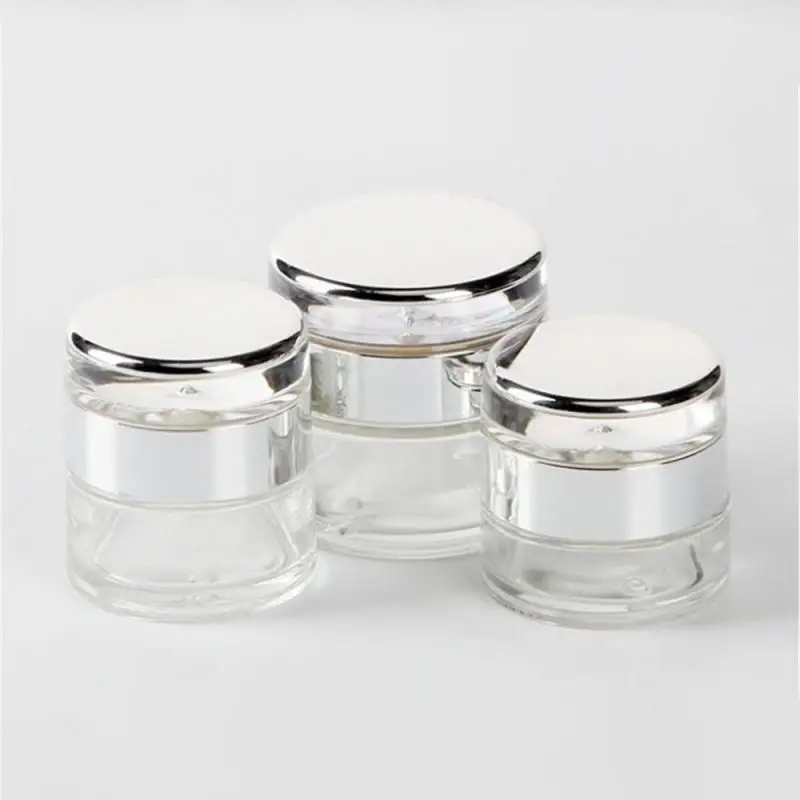 

20g/30g/50g Empty Small Sample Bottle Glass Cosmetic Sub-packaging Portable Cream Lotion Pots Sealed Transparent Makeup Jar