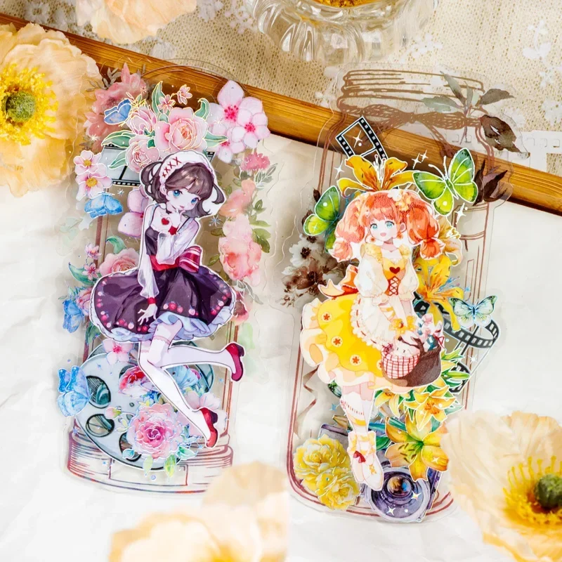 

Лазерные серебряные наклейки в виде цветов, 20 листов, искусственные животные, украшение в подарочной коробке, материал ручной работы для скрапбукинга, резка 85*120 мм