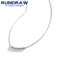 rundraw fashion silver color orzo beanie men women necklace for festive party gift necklaces
