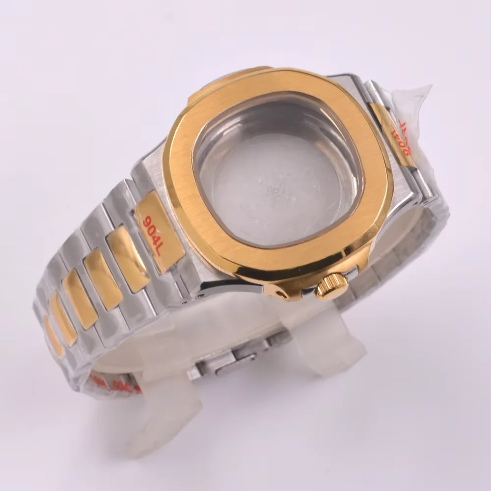 Золотой корпус часов 40 мм с сапфировым стеклом подходит для NH35 NH36 PT5000 ETA2824 2836 Miyota