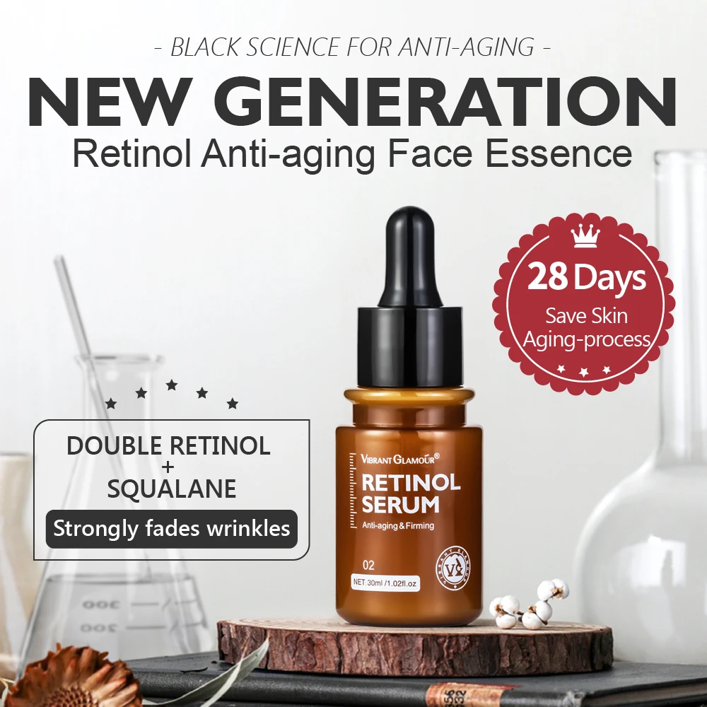 

30ML Moisturizing Skin Fade Fine Lines Shrink Pore Facial Essence Retinol Fade Wrinkle Facial Serum Anti-aging Anti-wrinkling