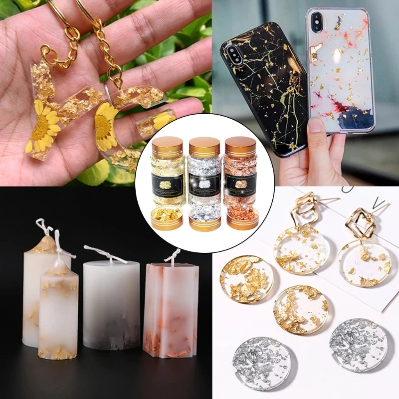 

Glitter Foil Chips Art Paper Sheet DIY Crafts Epoxy Filling Material Decorating