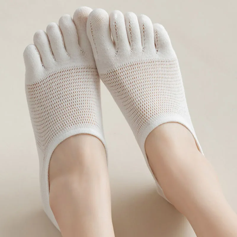 Women's Toe Socks Fashion Sweat-absorbing Breathable Cotton Boat Sock  Elastic Invisible Ankle Short Comfortable Casual Sokken