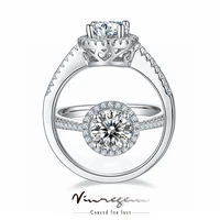vinregem 925 sterling silver round 3ct vvs1 pass test diamonds moissanite wedding engagement ring for women gift dropshipping