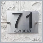 Акриловая матовая алюминиевая подложка с современным табличкой, стеклянный эффект