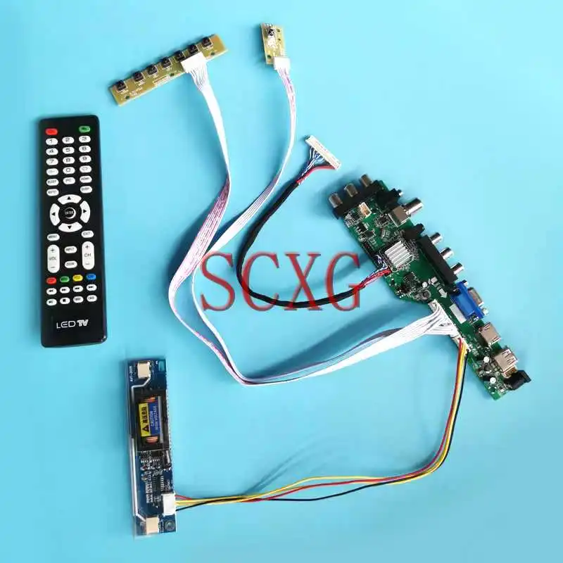 

For LTN154AT08 QD15TL08 LCD Digital Controller DVB Board 15.4" DIY Kit 1280*800 USB HDMI-Compatible VGA AV RF LVDS-30Pin 2-CCFL