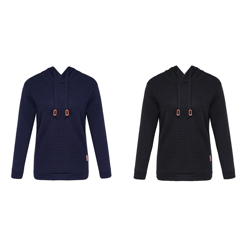 

Мужская однотонная толстовка с капюшоном и длинным рукавом, 2 шт.