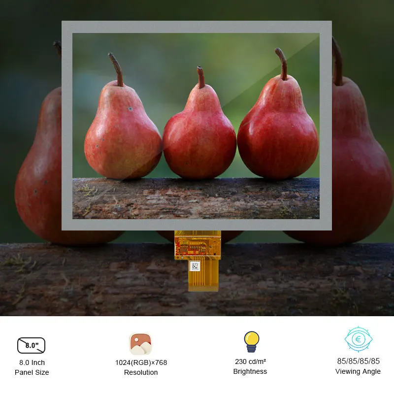 Заводская розетка 8-дюймовый 40-контактный ЖК-дисплей LVDS экран SI080YQ2-Z23 разрешение