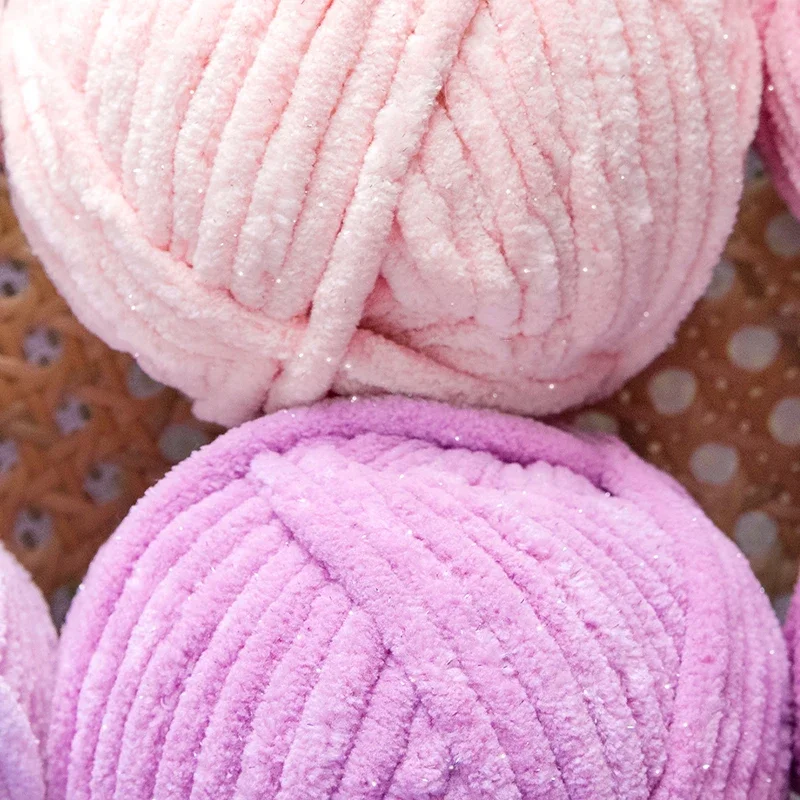 5 шт. х 100 г ТОЛСТАЯ бархатная пряжа с блестками Удобная теплая вязаный шарф