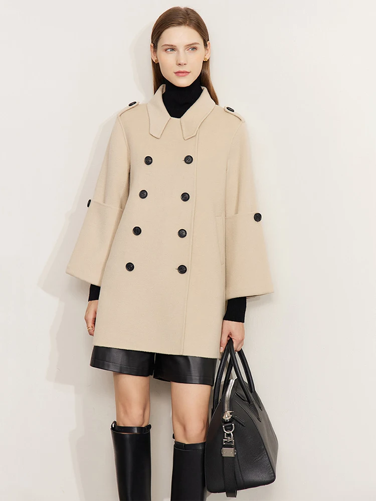 

Amii Minimalism 100% Wool Coat Women 2022 Winter Warm Blend Jacket Double-breasted Vintage Fashion Loose Woolen Coats 12241129