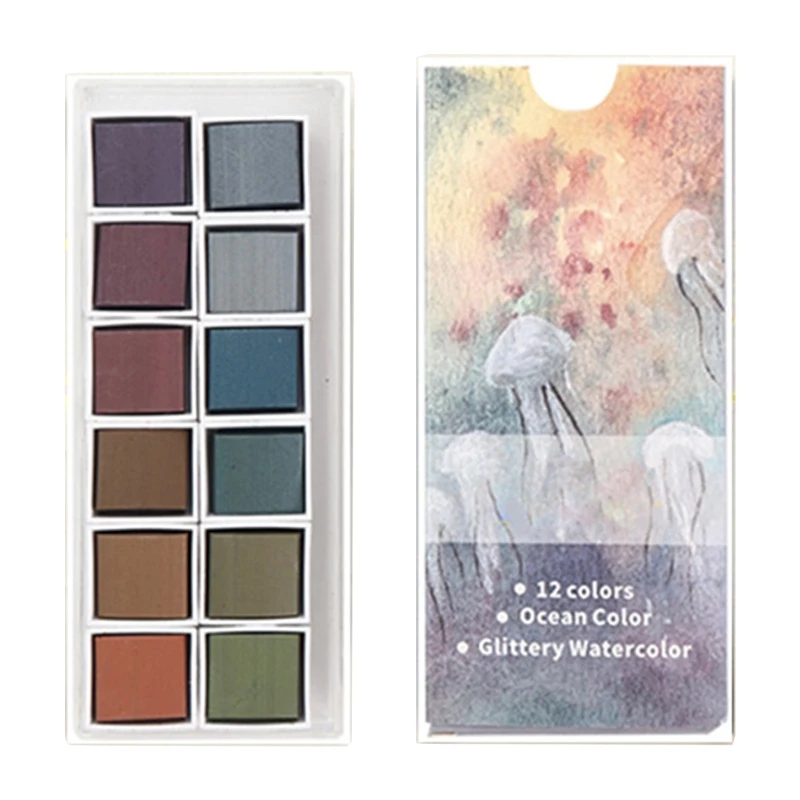 

Набор акварельных красок, 12 цветов, портативная фотокартина для начинающих детей
