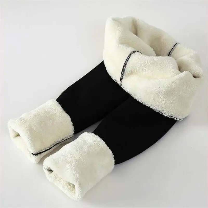 Winter Lambwool Leggings Warm Skinny Leggings High Elastic Tights Women Super Thick Thermal Cashmere Pants Velvet