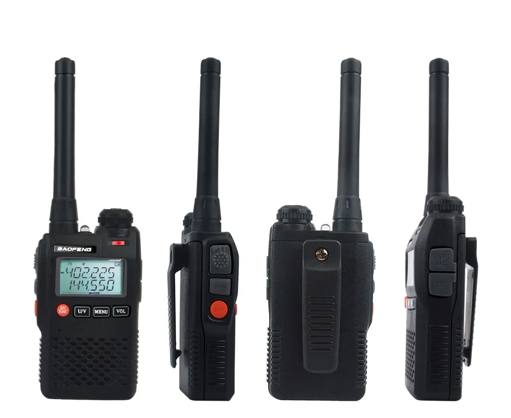 Baofeng walkie talkie UV-3R mini FM TWO WAY RADIO VOX dual band dual display with handsfree 2W 99ch