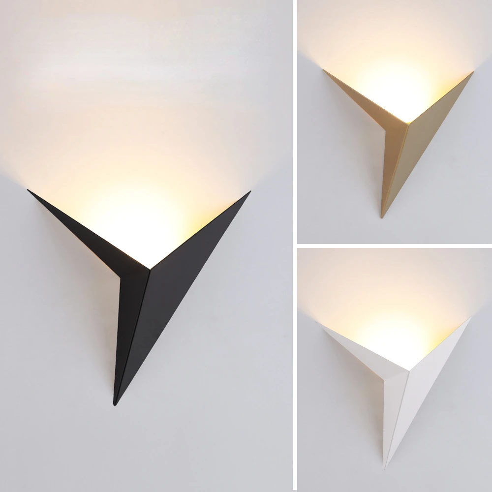 

Indoor Wall Lamps Living Room Lights 3W 110V/220V Simple Lighting Modern minimalist triangle shape LED Wall Lamps Nordic style