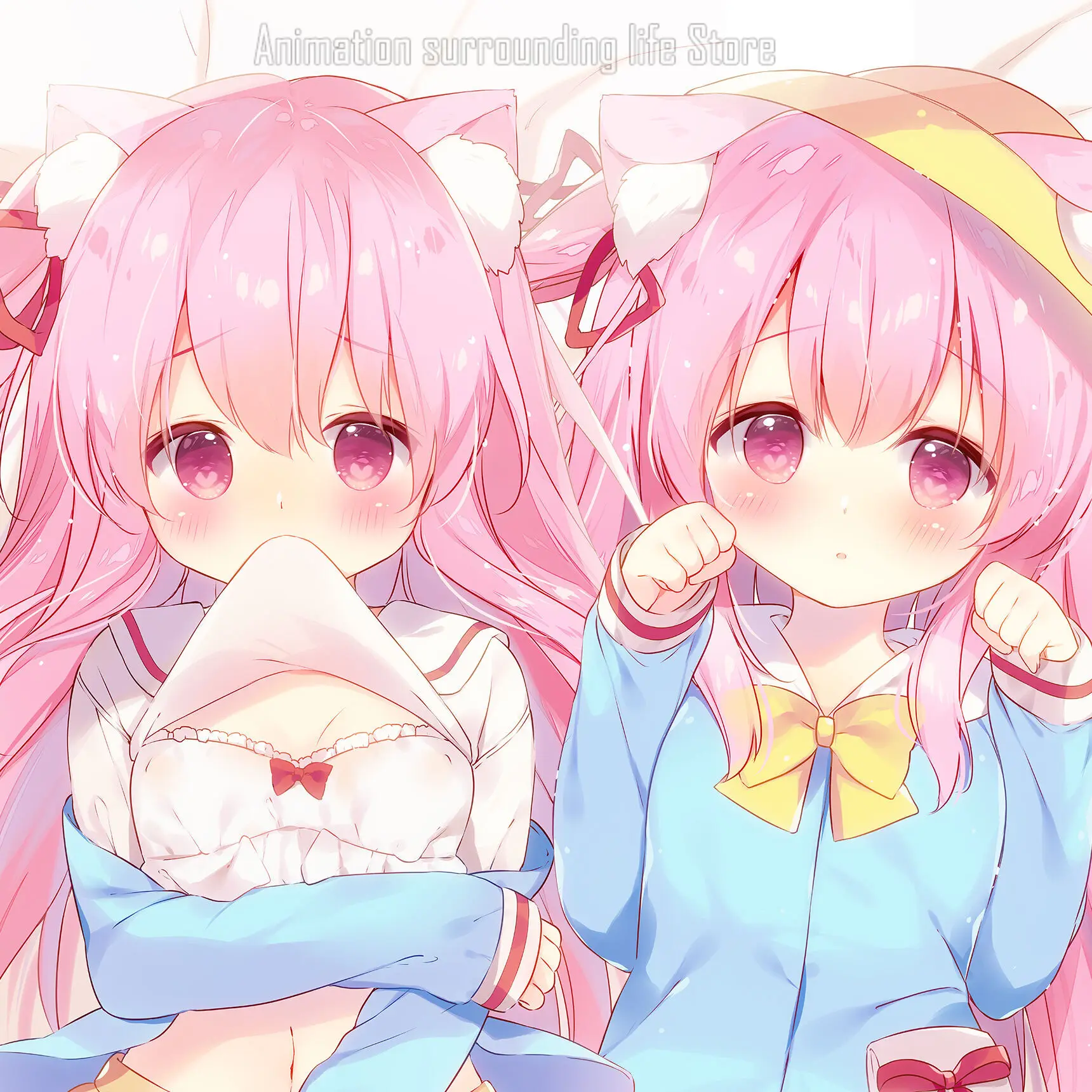 Подушка для дакимакура аниме летняя двусторонняя с принтом в натуральную