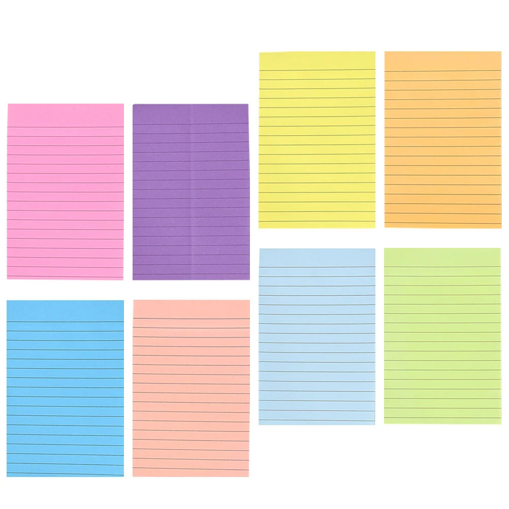 

8 Books Cute Note Stickers Office Memo Self-stick Notepads Index Cards Coloured Sticking Self-adhesive Creative Sticky