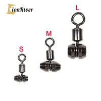 lionriver 50pcs swivels 3 way stainless steel rolling bearing fishing connector for saltwater trolling tackle accessories tool