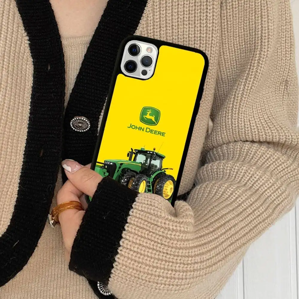 Фото Зеленый чехол Green J-John Truck D-Deeres для iPhone 17 16 Pro Max Air 15 14 13 12 Mini Plus 11, жесткий чехол из ПК+ТПУ для телефона №4