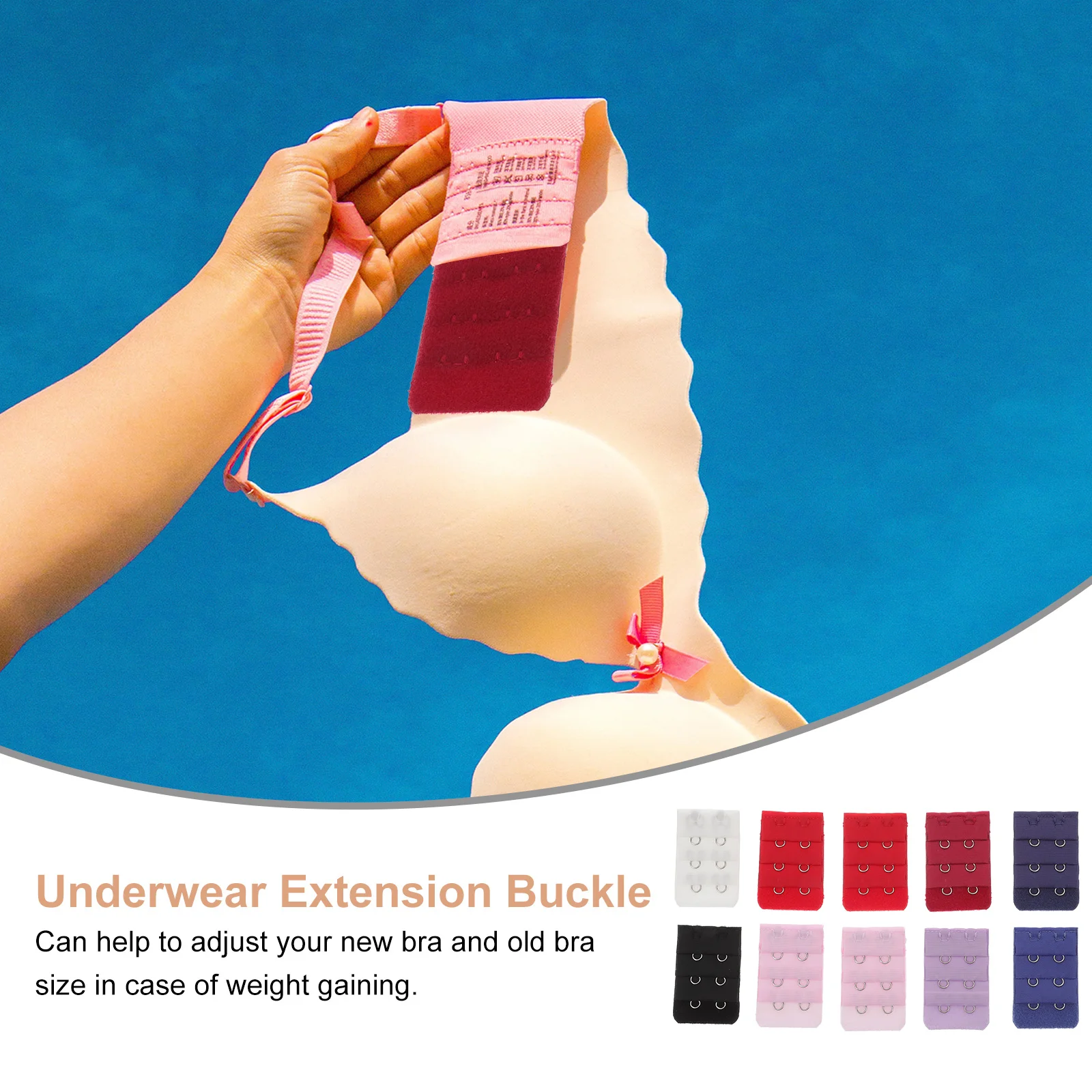 10 PC Extension Buckle Brassiere Extenders Women Hooks Button Women's Lingerie Belts