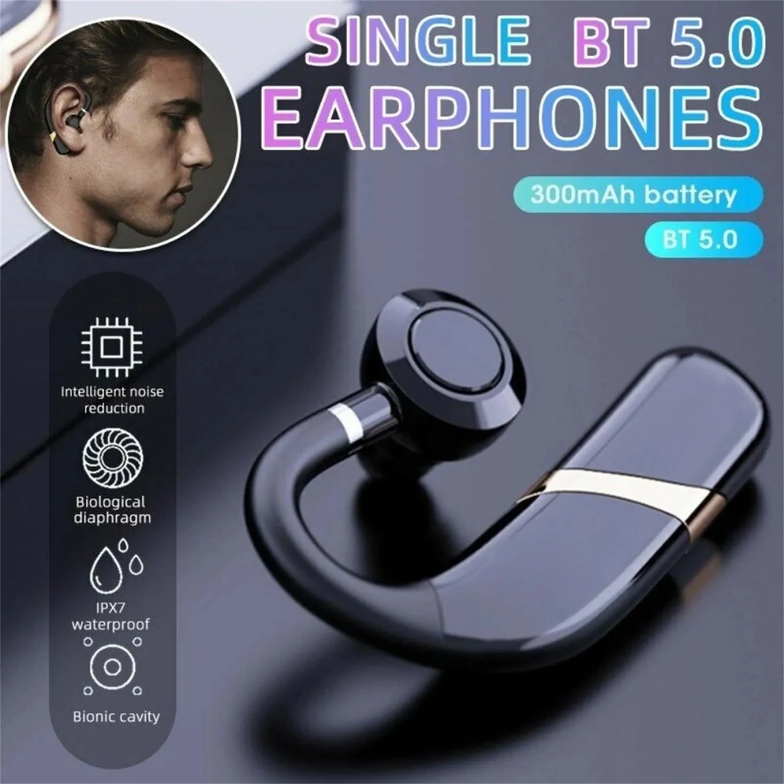 Bluetooth-гарнитура беспроводная гарнитура для телефона деловая с микрофоном Android