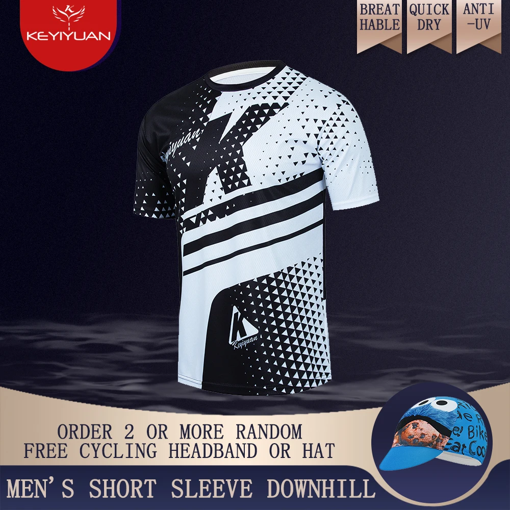 

KEYIYUAN Men Moto Bicycle Jersey Motocross T-shirt Short Sleeve Mtb Cycling Wear Mountain Bike Downhill Clothing Maillot Velo