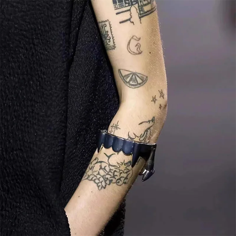 Преувеличенный браслет в стиле хип-хоп панк RAF клык вампира легкий роскошный для