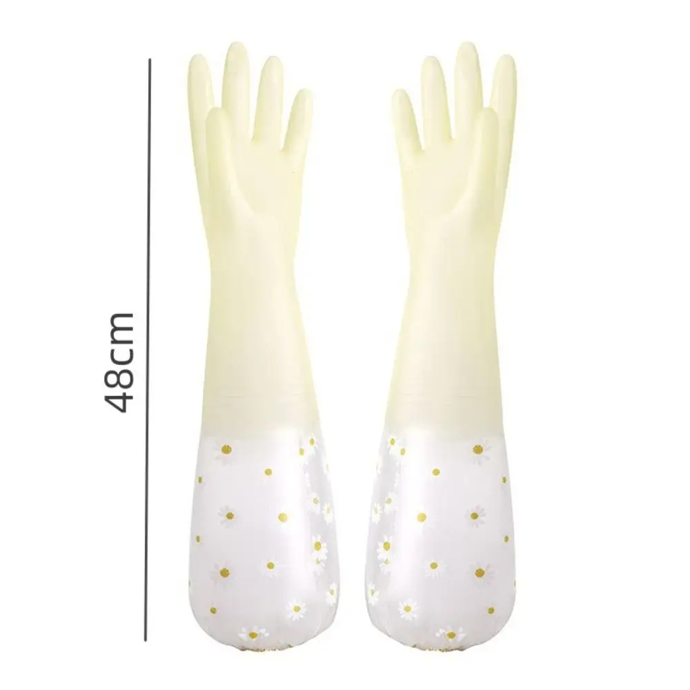 Silicone Durable Non-slip Waterproof Dishwashing Gloves Cleaning Gloves Household Scrubber Kitchen Clean Tool