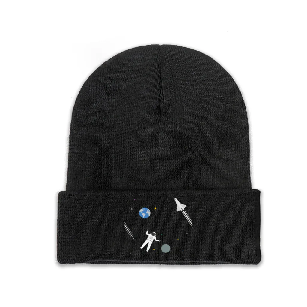 

In Outer Space Astronaut Extraterrestrial Great Knitting Beanie Caps Skullies Beanies Ski Caps Soft Bonnet Hats Winter Warm