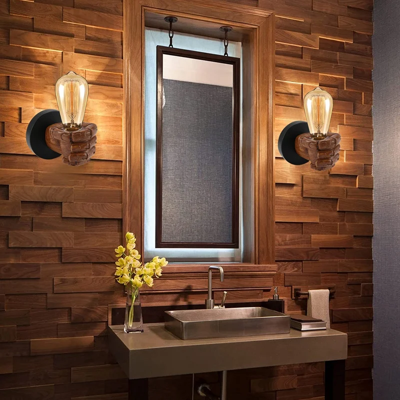 

Креативное Ретро Античное настенное освещение в виде кулака, винтажное Промышленное Освещение E27, осветительная база для коридора, кухни, с...