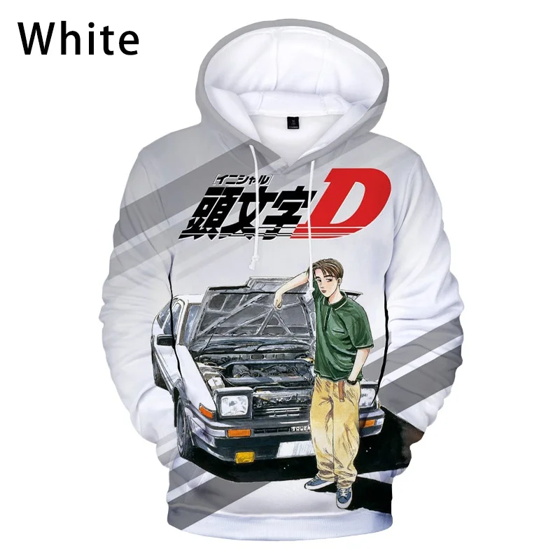 

Толстовка с капюшоном и 3D-принтом аниме Initial D, Модный повседневный крутой пуловер, уличная одежда в стиле Харадзюку, толстовки с аниме