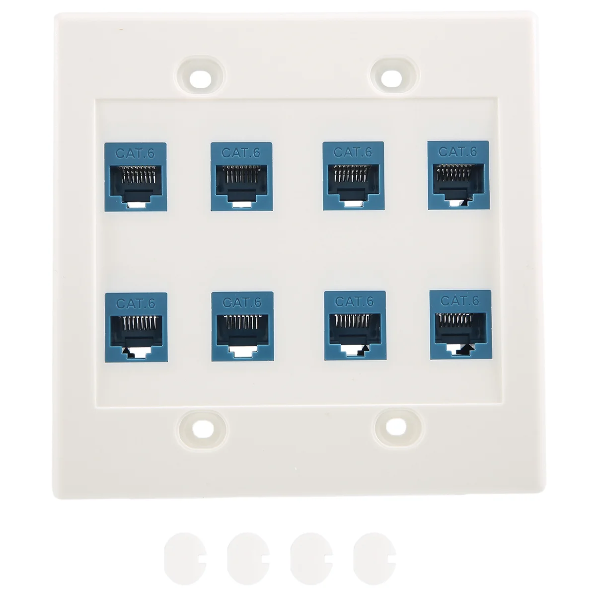 Настенная панель Ethernet 8 портов — двойной разъем Cat6 RJ45 сетевой кабель лицевая