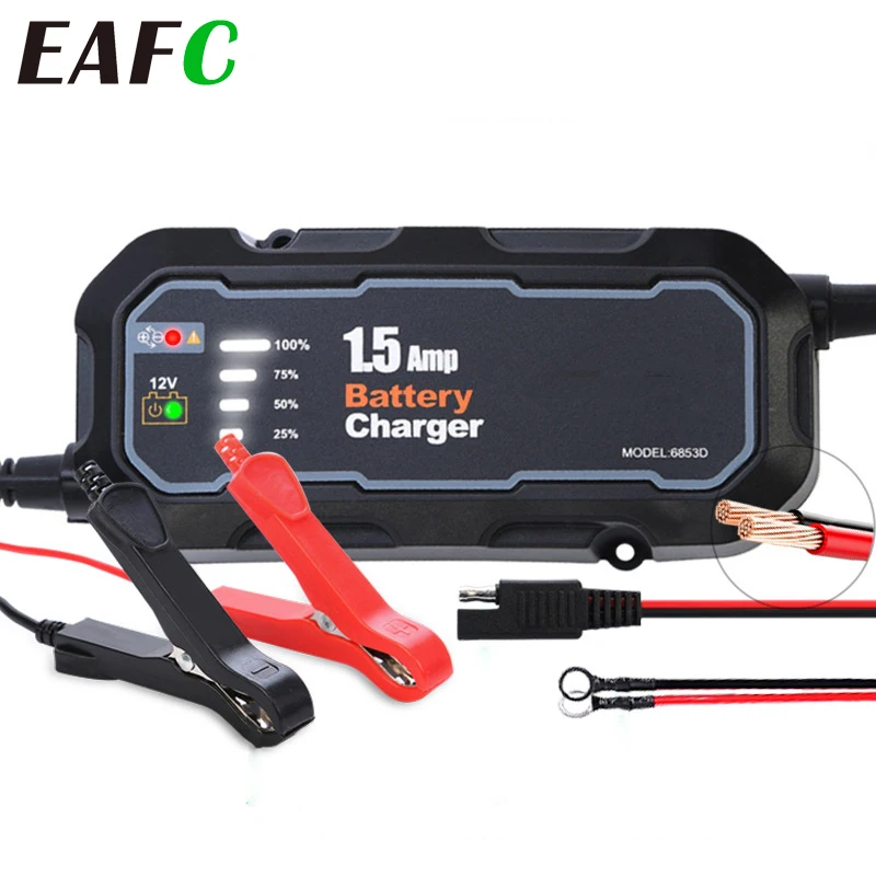 12V Car Battery Charger Multi-Protection Fully Automatic Intelligent Chargers 4 Stage Charging State Automobiles Battery-Charger