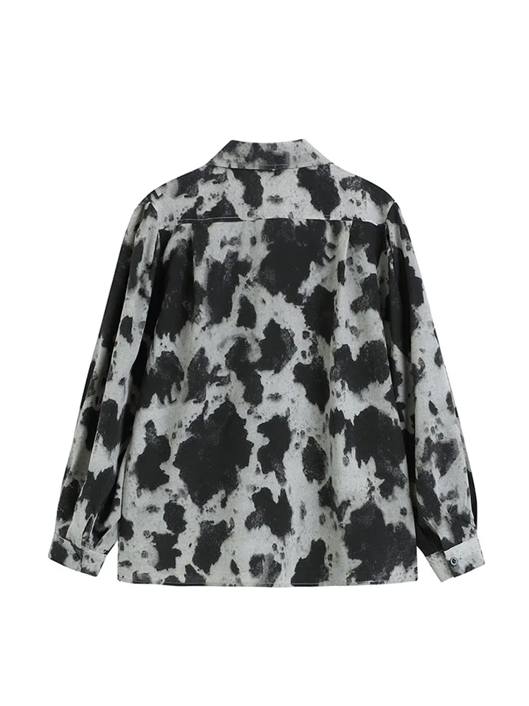 Блузка женская с длинным рукавом и цепочным воротником в готическом стиле весна